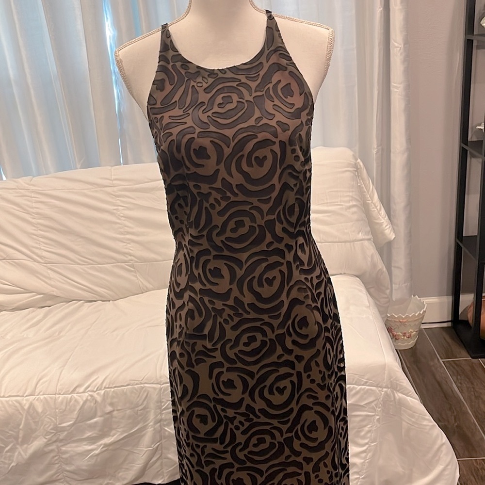 Summer Nites long burnout velvet look & feel. Brown. Excellent condition Sz 10